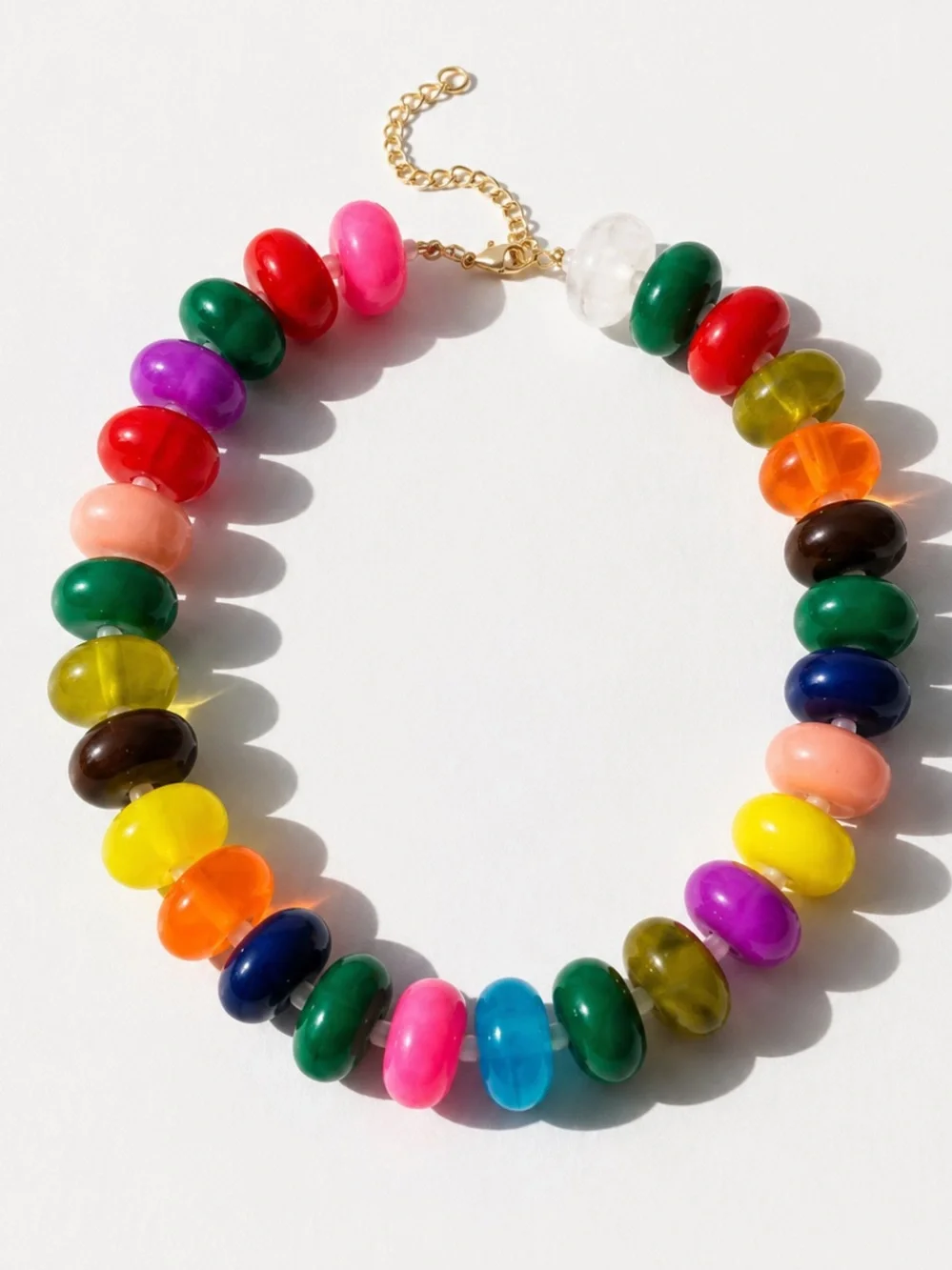 New! Preppy Colorful Mixed Bead Dopamine Necklace NWOT 2001